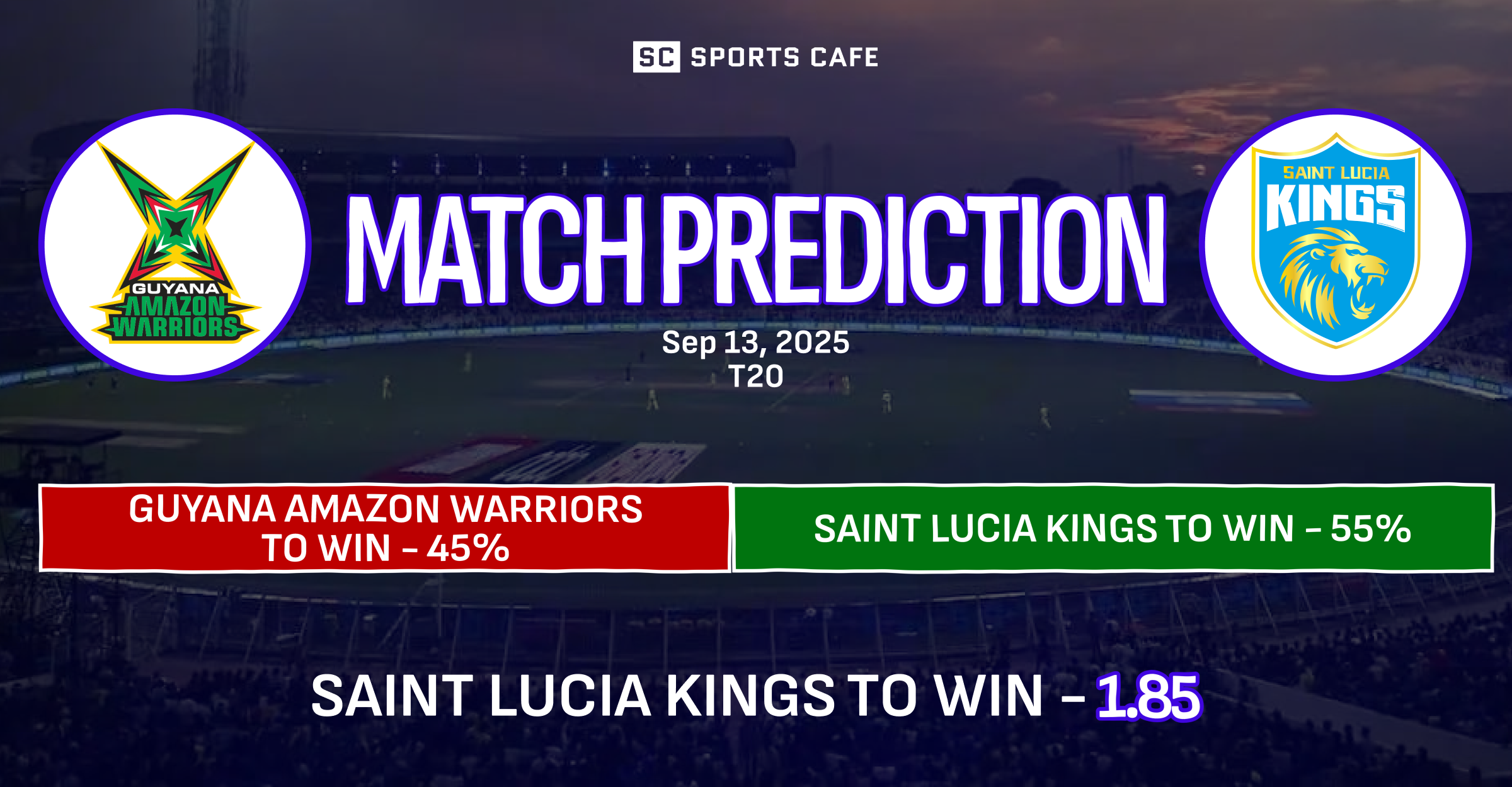 Guyana Amazon Warriors vs Saint Lucia Kings